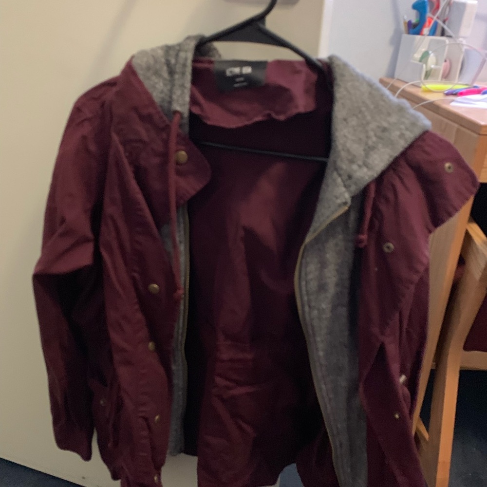 Burgundy jacket! Great for fall or spring!